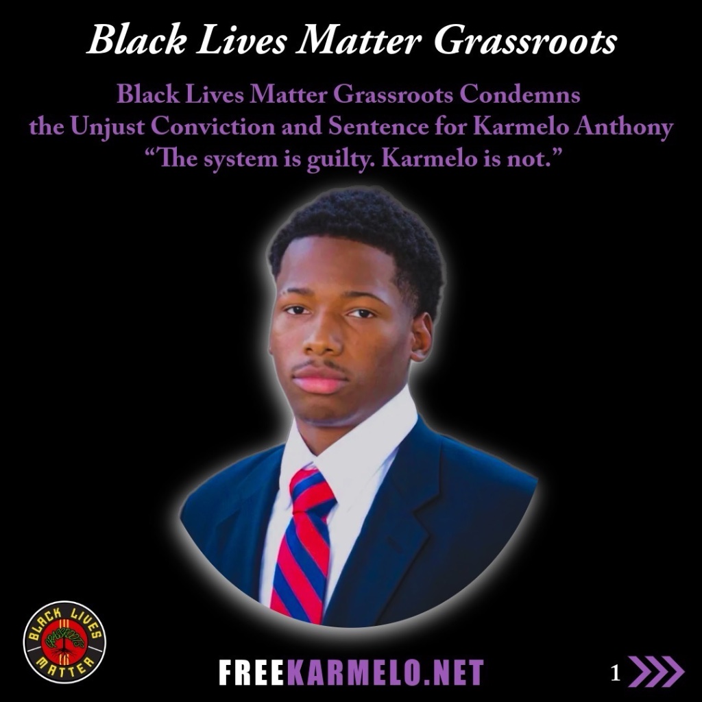 Black Lives Matter Grassroots condemns the unjust conviction and sentence for Karmelo Anthony. The system is guilty. Karmelo is not.