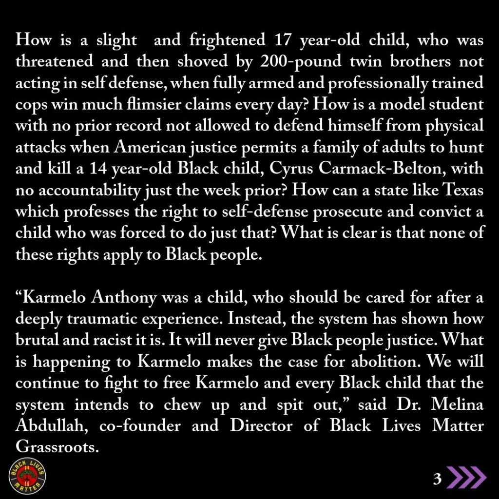 Black Lives Matter Grassroots statement, with remarks from Dr. Melina Abdullah.